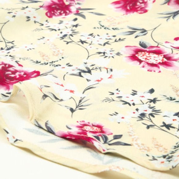 060. Yellow Plus Size Floral Off Shoulder Ruffle Sleeve Top   Size 3X - Picture 8 of 10